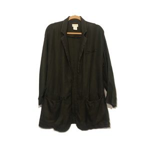 Soft Surroundings Green Linen Duster Jacket